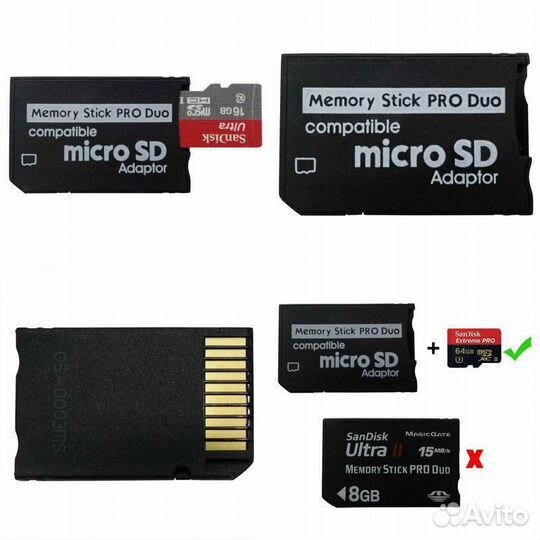 Адаптер для sony PSP Memory stick pro duo