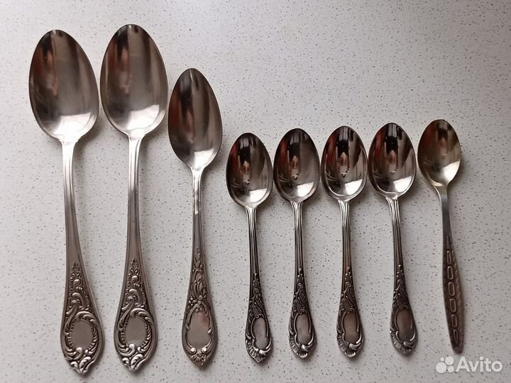 Ложки столовые, чайные, десертная. Мельхиор, СССР