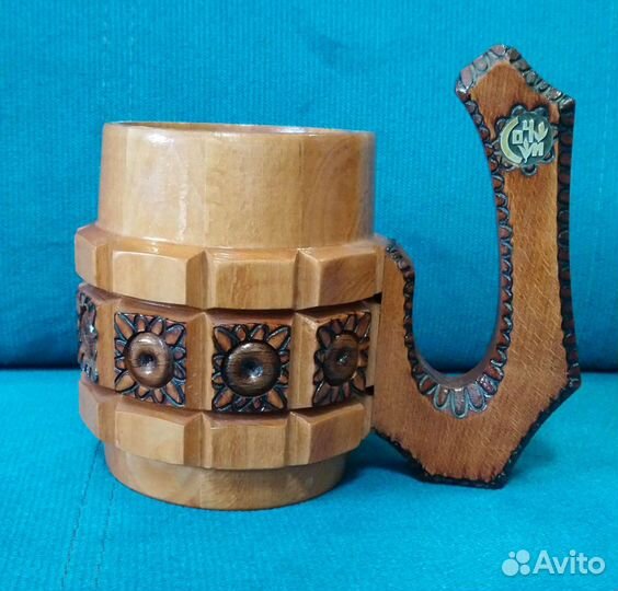 Пивная деревянная кружка