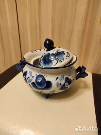 Гжель Сахарница коллекционное