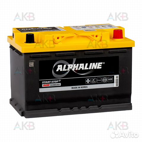 Аккумулятор автомобильный Alphaline AGM 70 L3 760A