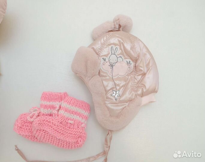 Шапка зимняя для девочки, от 0 мес