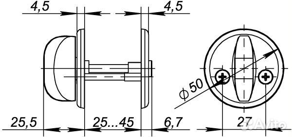 Завертка WC Fuaro BK5x60.R.FIN001/HD (WC-001-CP) C