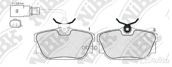 Колодки тормозные дисковые (с датчиком износа)