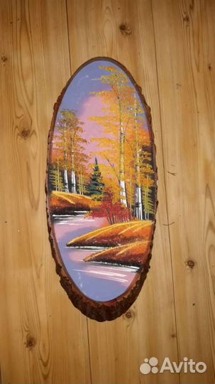 Настенное панно картина на спиле дерева