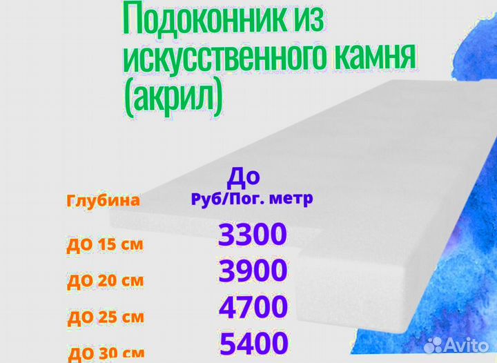 Подоконники и столешницы искусственный камень