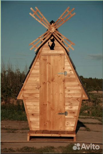 Дачный туалет деревянный прямоугольник юдф 979