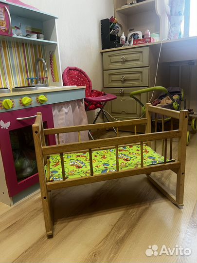 Кроватка деревянная для пупса