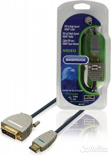 Кабель hdmi 19M DVI-D 25M 2.0 m BVL1102