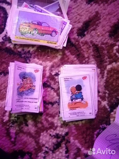 Вкладыши от жвачек 90 х