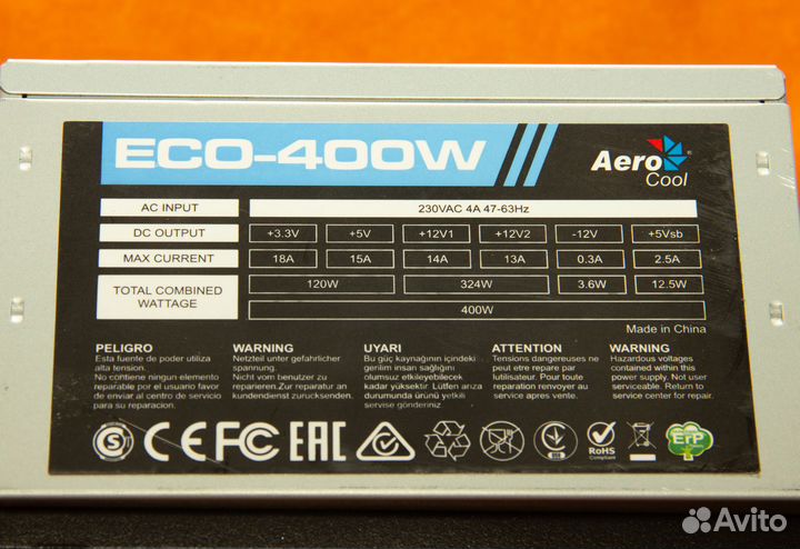 Блок питания 350, 400 AeroCool ECO VX