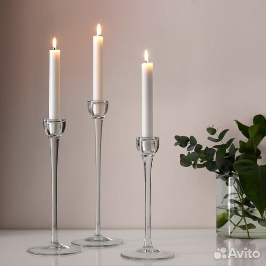 Jubla IKEA 601.919.16 Неароматическая свеча неоплывающая 19 см. Белый