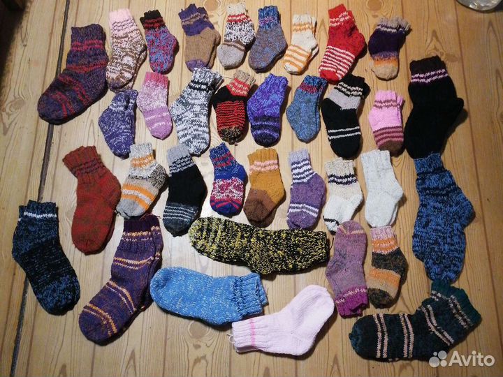 Носки ручной вязки шерстяные