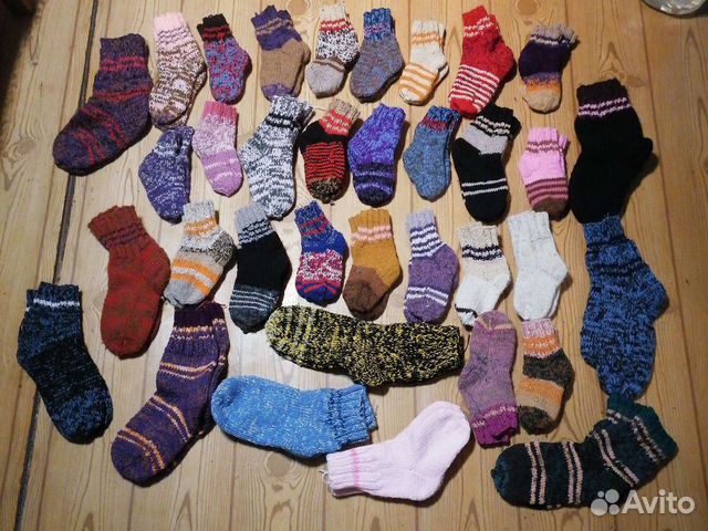 Носки ручной вязки шерстяные