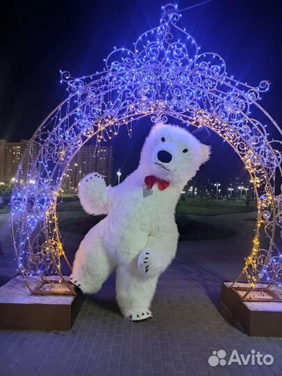 Большой белый Мишка/ живая открытка/аниматор