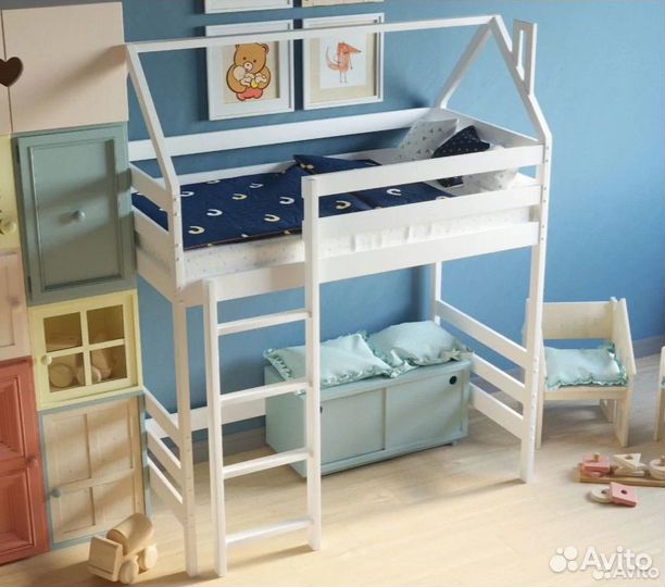 Кровать чердак домик