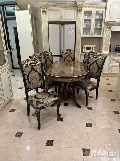 Стол и стулья голд орех