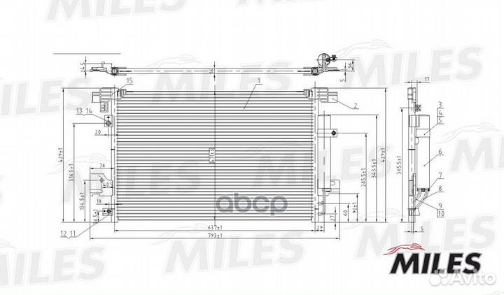 Конденсер mitsubishi lancer / outlander 1.5-2.4