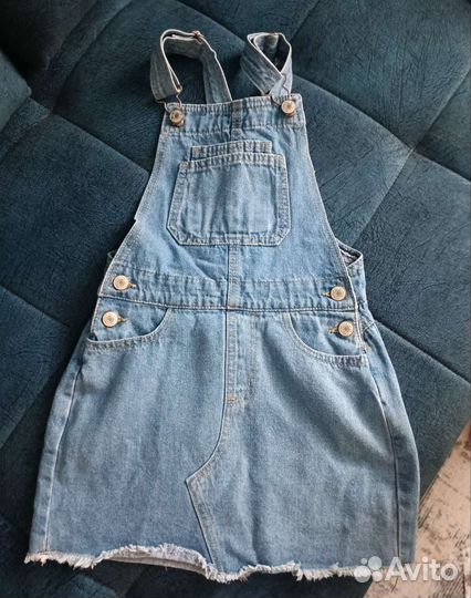 Джинсовый сарафан для девочки 122-128
