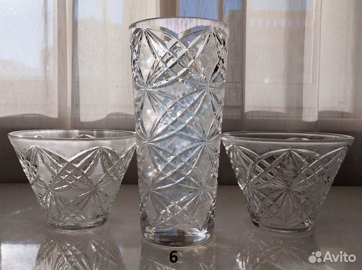 Вазы для цветов. Хрусталь. СССР