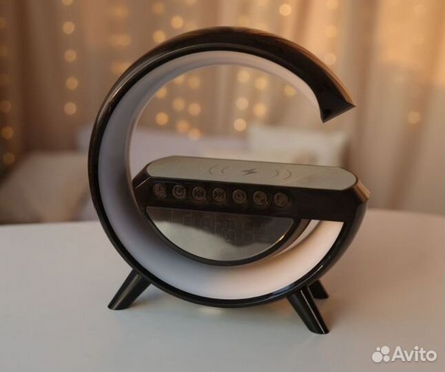 Ночник блютуз колонка 7 в 1, часы, зарядка