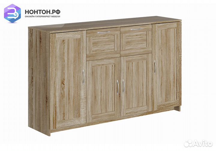 Комод с дверцами Сириус 2 ящика сонома