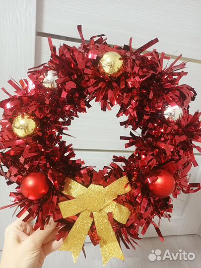 Новогодний венок ручной работы