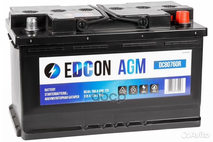 Аккумуляторная батарея 19.5/17.9 евро 80Ah 760A