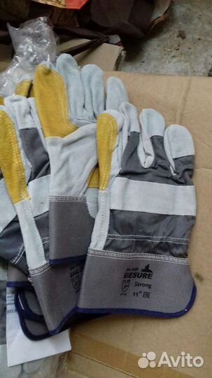 Перчатки краги кожаные