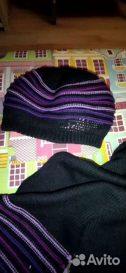 Комплект шапка-берет+шарф