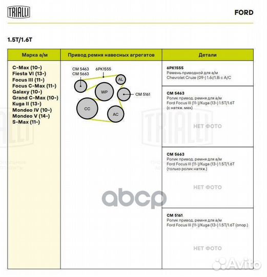 Ролик привод. ремня для а/м Ford Focus III