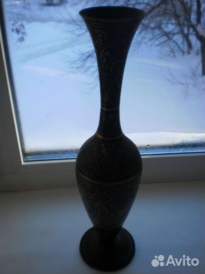 Ваза латунная индия времён СССР Высота 348 мм