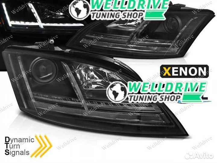 Фары Audi TT 06-10 8J ксенон Led с дхо черные