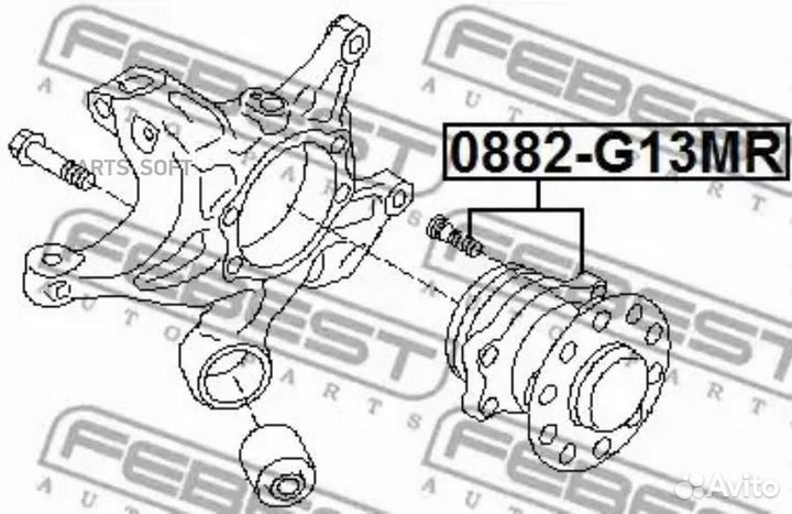 Ступица задняя Febest / 0882G13MR