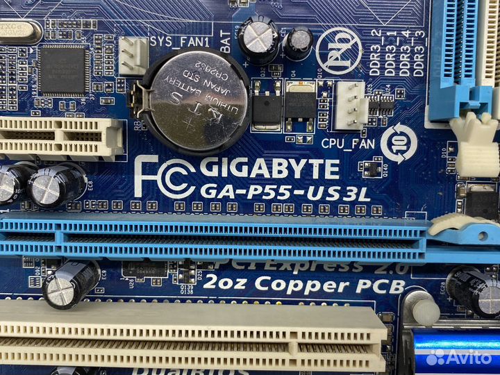 LGA1156 - Плата с процессором i3-530 / 4 слота