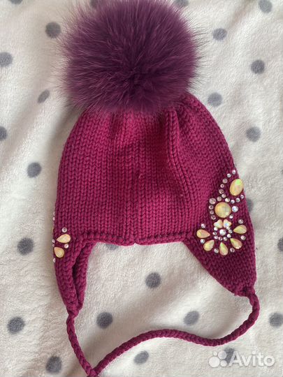 Шапка для девочки размер 46-48(1,5 года)