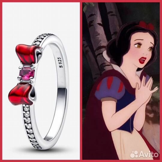 Кольцо pandora disney принцессы