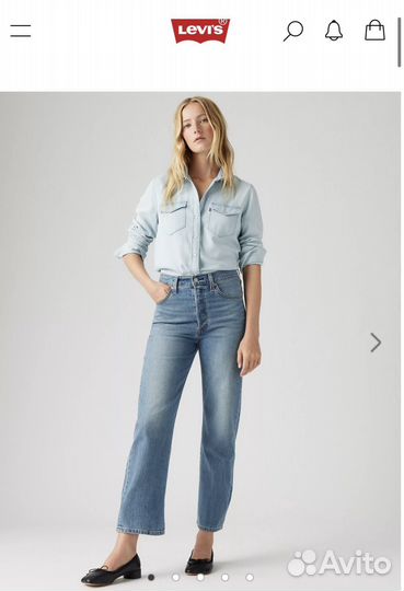 Джинсы Levi's 501 ribcage straight женские Левайс