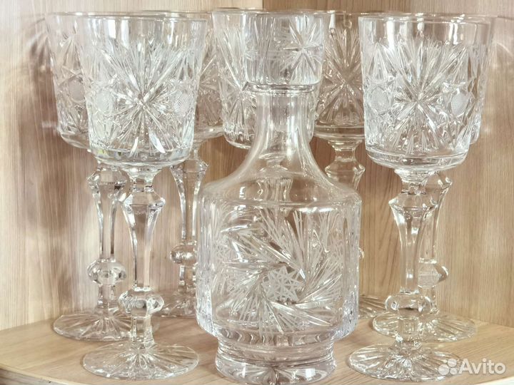 Бокалы фужеры кубки штоф СССР 8 шт