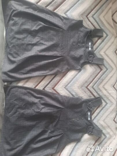 Школьный сарафан 140 серый