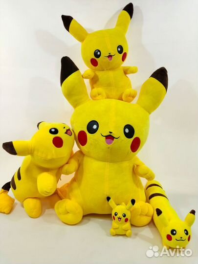 Пикачу мягкие разных размеров