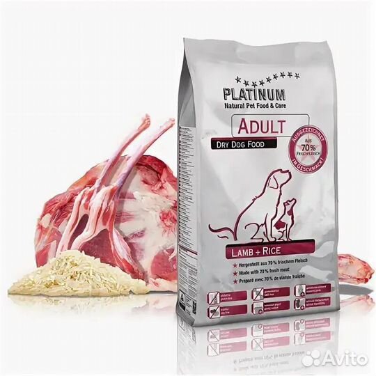 Сухой корм Platinum Adult (Ягненок,рис), 1,5 кг