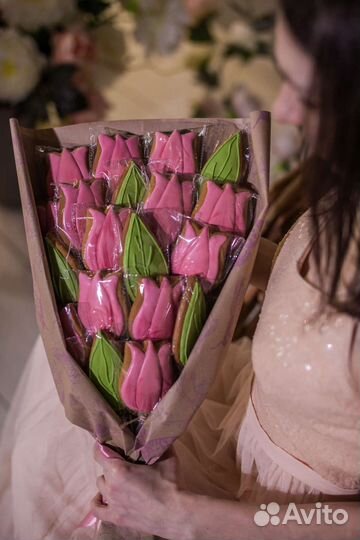 Вкусные букеты из пряников и безе