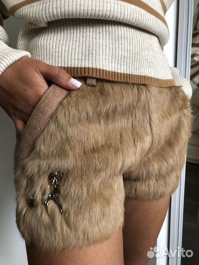 Шорты теплые, с мехом кролика