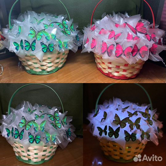Букет из бабочек, корзины