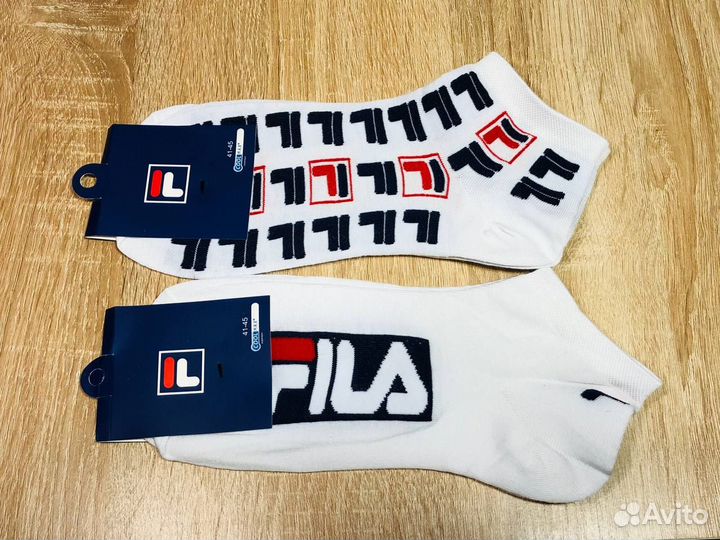 Носки мужские Fila. 10 пар. Белые, короткие