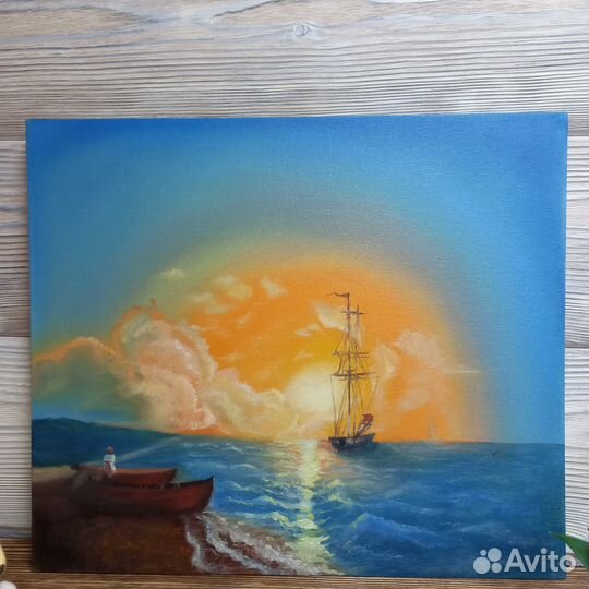 Картина маслом морской пейзаж 30*35 см