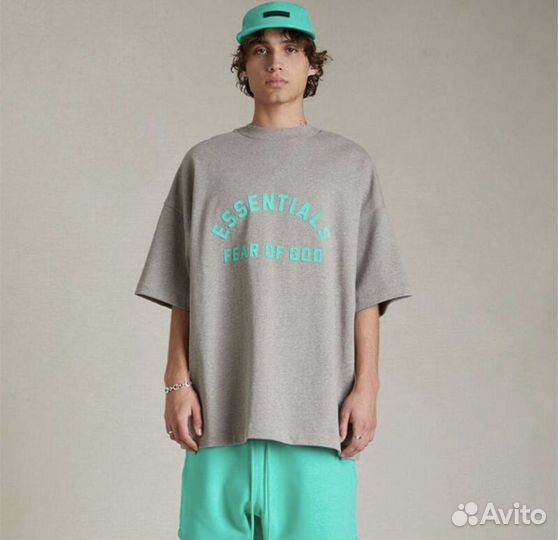 Футболка essentials fear of god оверсайз
