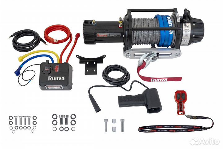 Лебёдка влагозащищенная 12V Runva 9500 lbs 4350 кг