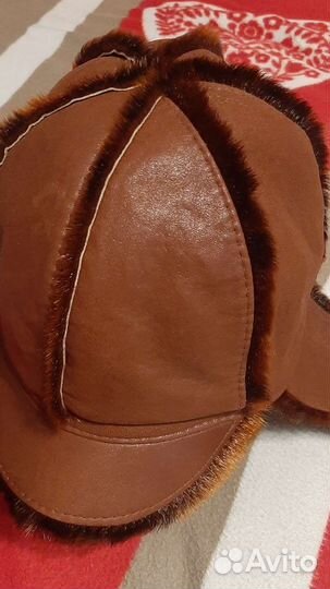 Шапка женская кожаная 57 размер